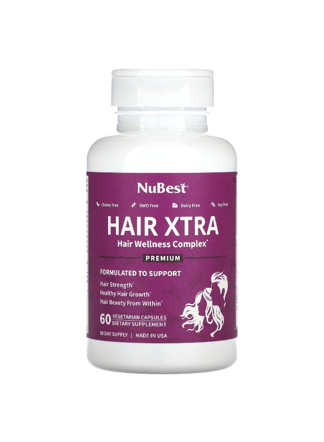 NuBest, Hair Xtra, 60 Vegetarian Capsules - Image 1