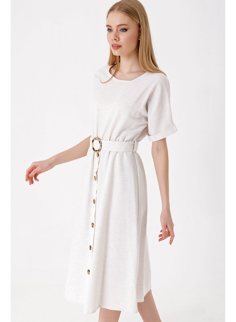 Belted Lined Dress  - Image 2