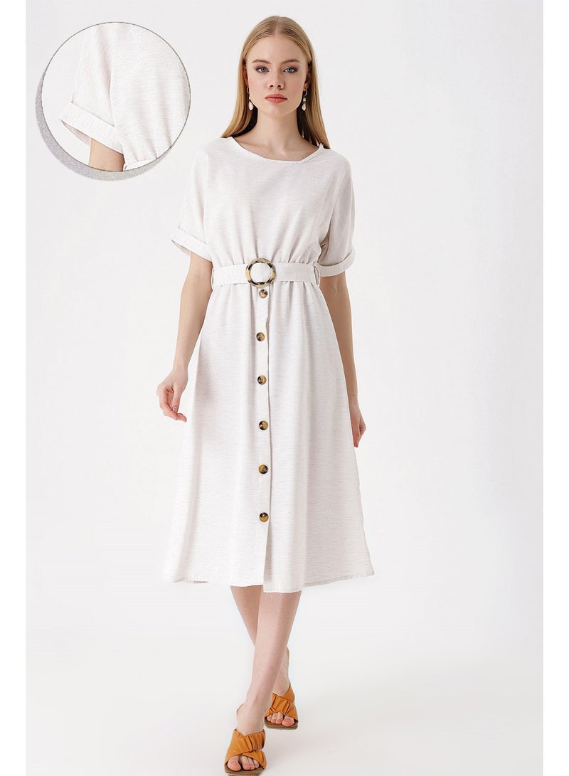 Belted Lined Dress  - Image 1