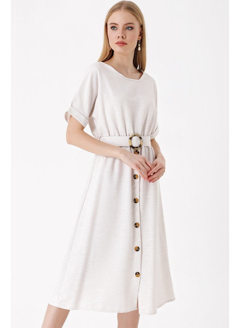 Belted Lined Dress  - Image 3