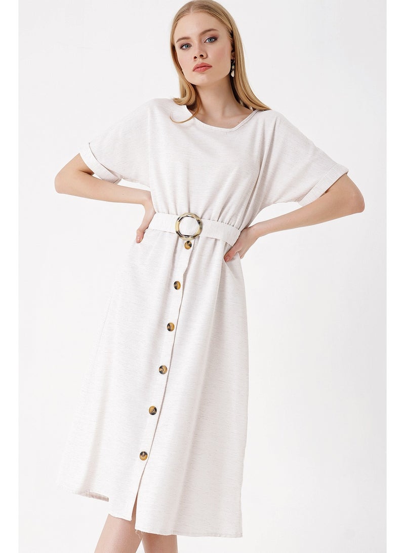 Belted Lined Dress  - Image 4