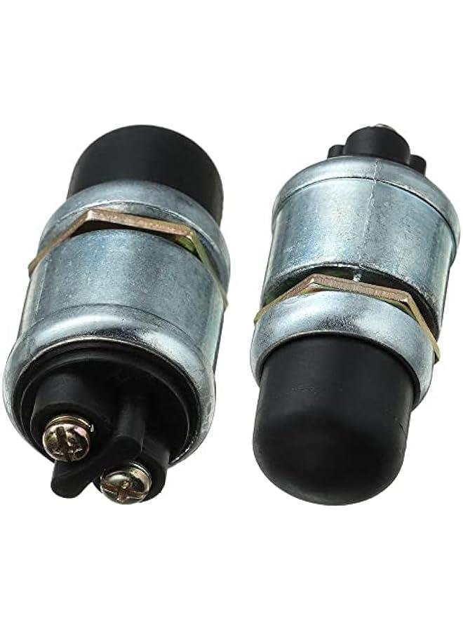 Loquat 2PCS Heavy Duty Momentary Switch 50A 12/24V Waterproof Switch Push on Car Boat Track Horn Engine Start Starter Silver - Image 1