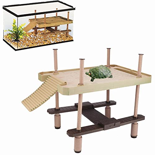 Hffheer Reptile Basking Tortoise Sunbathe Pier Aquarium Basking Reptile Climbing Ramp Hammock Fish Sunbathe Accessories - Image 2