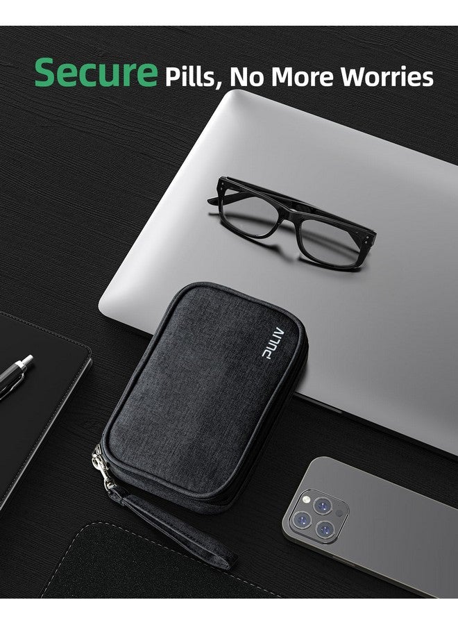 PULIV Weekly Pill Organizer 4 Times a Day with a Business Stylish Bag, Portable Pill Box 7 Day with 28 Compartments for Men, Removable Pill Sorters to Store Vitamin, Medication, Fish Oil, Supplements - Image 2