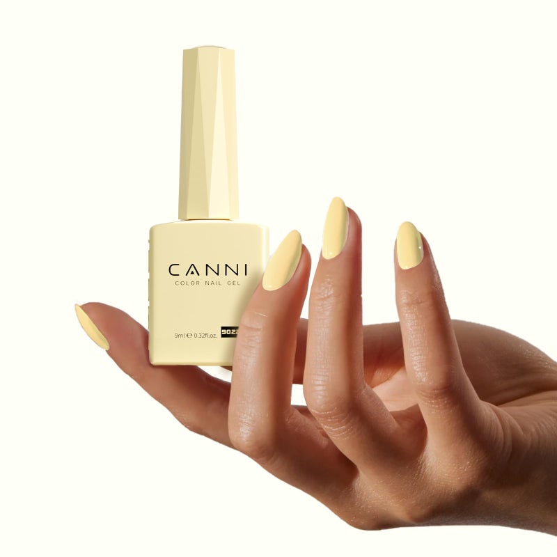 Canni طلاء أظافر جل كاني باللون الأصفر الباستيل، 1 قطعة طلاء جل أصفر فاتح زبداني لون نيون عالي اللمعان قابل للإزالة بالأشعة فوق البنفسجية لصالون تجميل الأظافر DIY - Image 5