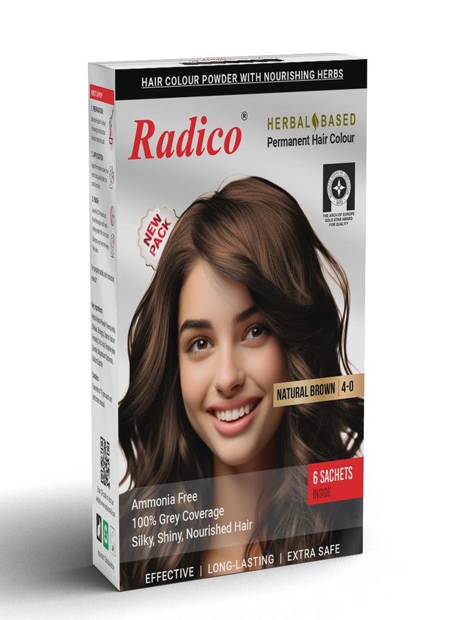 Radico Natural Herbal Permanent Shade Hair Colour - No Ammonia Formula - Long-Lasting Natural Looking Color - 100% Grey Coverage, Easy to Use, Mix & Apply (Pack of 10) (Brown) - Image 2