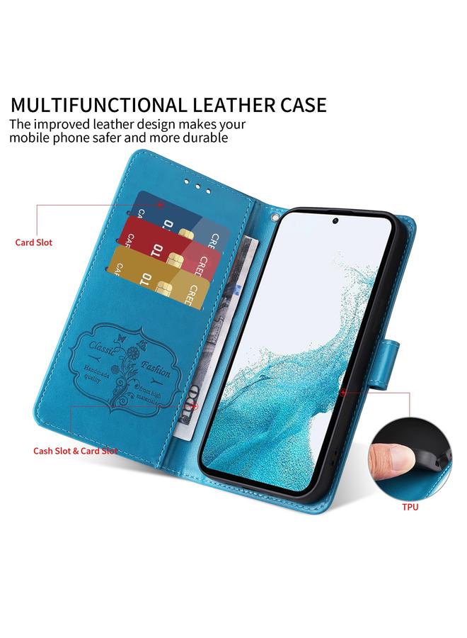 S-TOP Case For Samsung Galaxy A55 5G Embossed Butterfly Flowers Leather Phone Case - Image 4