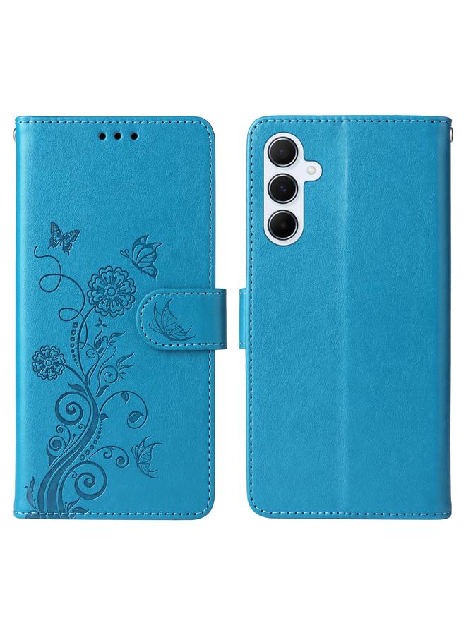S-TOP Case For Samsung Galaxy A55 5G Embossed Butterfly Flowers Leather Phone Case - Image 3