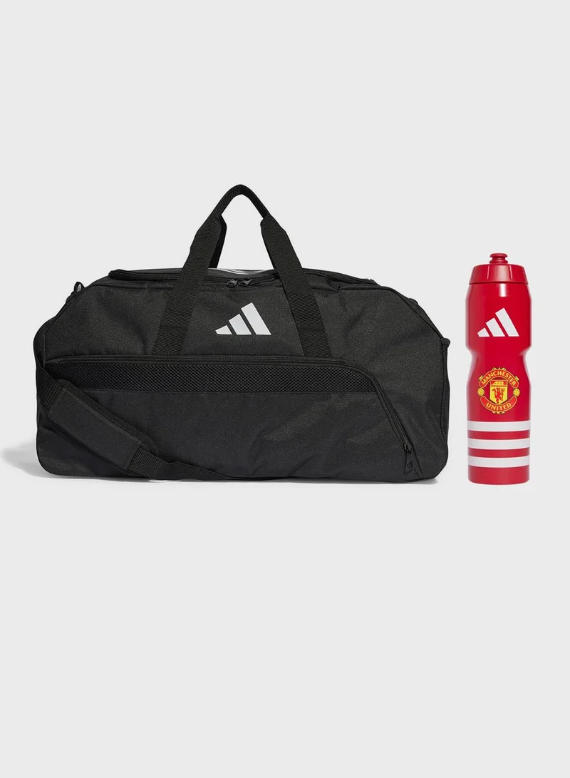 Adidas tiro league medium duffel bag with water bottle