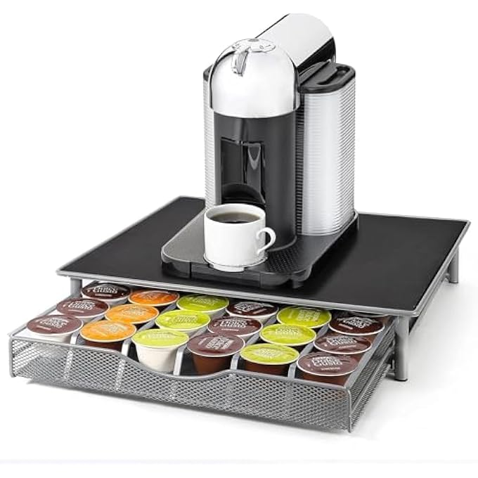 rayihni Home Brand Coffee Pod Drawer 36 Pcs Coffee Capsule Holder SpaceSaving Coffee Pods Kitchen Organizer Coffee Drawer Black - Image 5