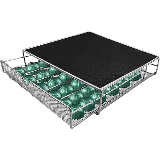 rayihni Home Brand Coffee Pod Drawer 36 Pcs Coffee Capsule Holder SpaceSaving Coffee Pods Kitchen Organizer Coffee Drawer Black - Image 2