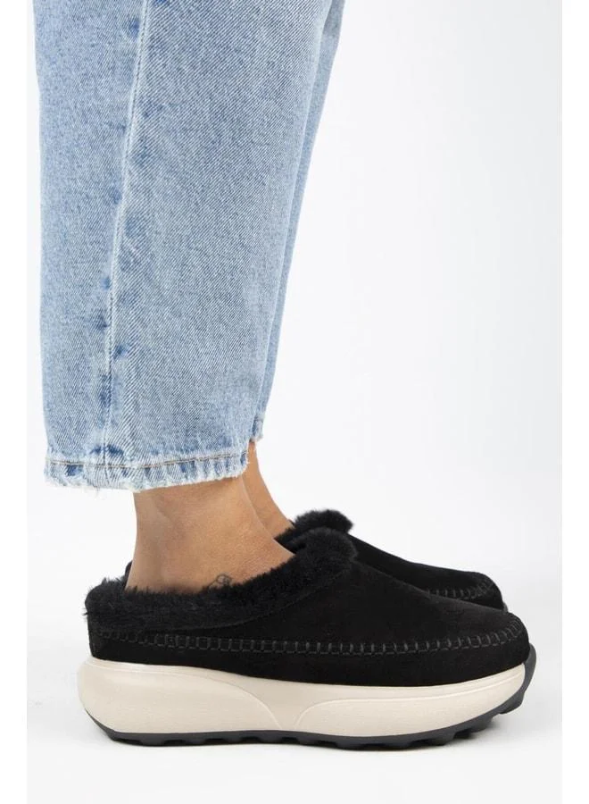 Manijero  (Adela Kürklü) Women's Genuine Leather Sabo Black Slipper. for Women | Best Price UAE