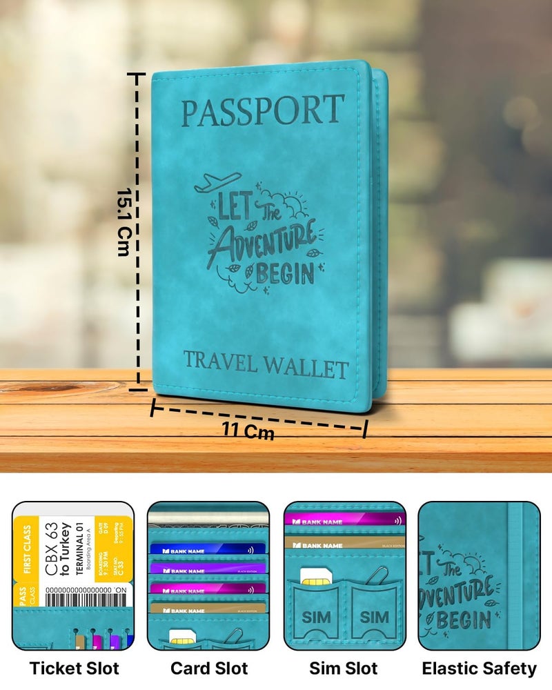 FEDUS Premium Passport Holder Combo for Men & Women Passport Cover Wallet with Credit/Debit Card, ID Card, Ticket, Currency, Boarding Pass Slots, RFID Protected Travel Document Accessories Organiser - Image 2