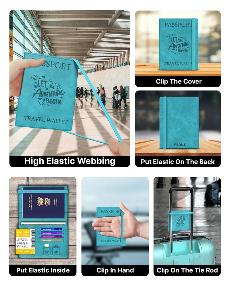 FEDUS Premium Passport Holder Combo for Men & Women Passport Cover Wallet with Credit/Debit Card, ID Card, Ticket, Currency, Boarding Pass Slots, RFID Protected Travel Document Accessories Organiser - Image 5