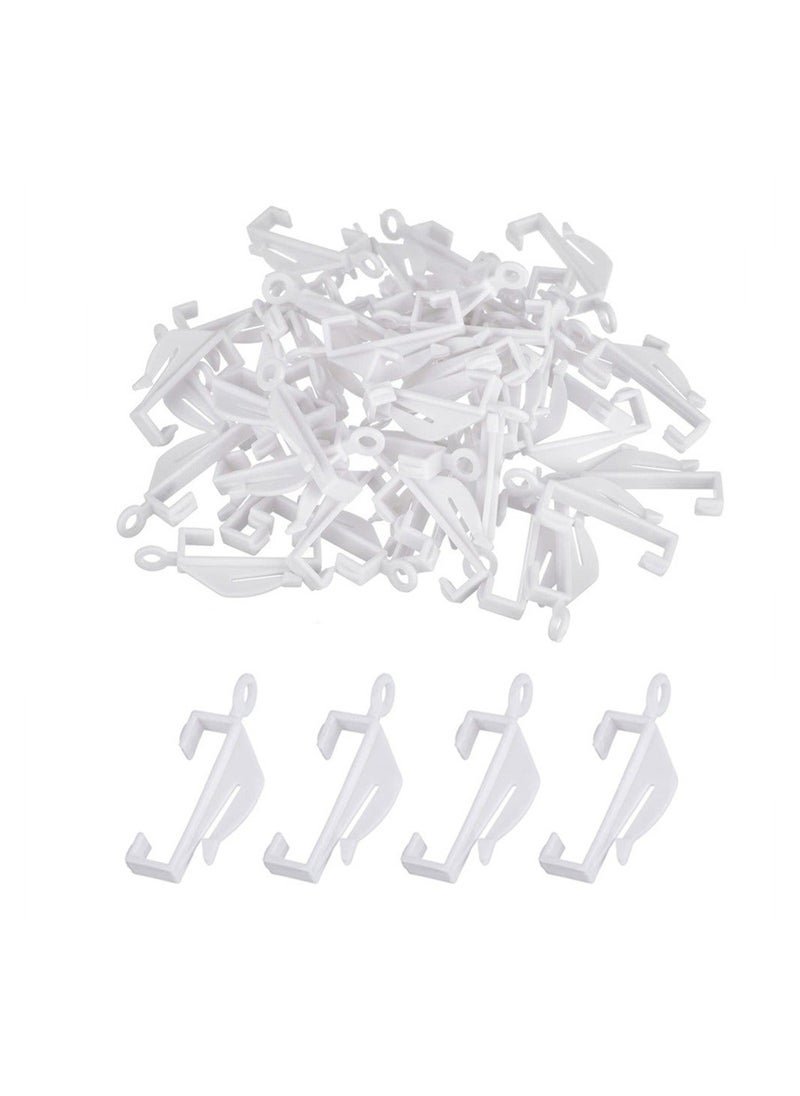 Y&D 100pcs Curtain Hooks Plastic White Rail Glider Track Curtains for Window Door and Shower  - Image 1