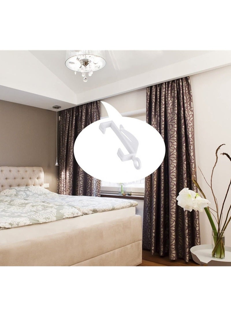 Y&D 100pcs Curtain Hooks Plastic White Rail Glider Track Curtains for Window Door and Shower  - Image 4