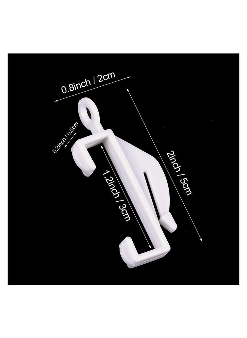 Y&D 100pcs Curtain Hooks Plastic White Rail Glider Track Curtains for Window Door and Shower  - Image 5
