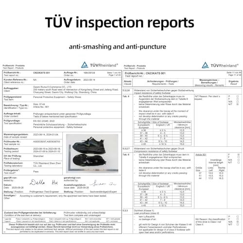 Ruivina Steel Toe Shoes for Women Safety Shoes Wide fit Indestructible Work Sneakers Men Lightweight Slip on Resistant Breathable Puncture Proof Composite Toe Shoe White 38 - Image 5
