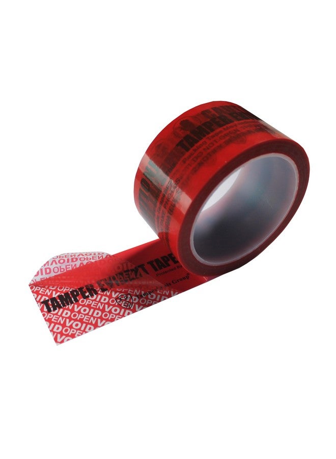 TamperSeals Group 1 Roll 100% Total Transfer Tamper Evident Security Seal Tape (50Mm X 50M X 2Mil Ultrathick “Void” Film Red) - Image 1