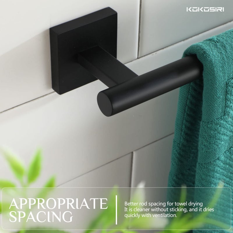 KOKOSIRI Bathroom Towel Bars 12 Inch Towel Ring Matte Black 30CM Hand Towel Holder for Bath Kitchen Wall Stainless Steel B4005BK-L12 - Image 2