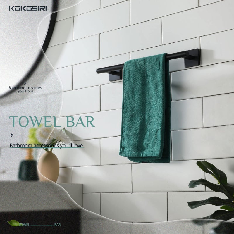 KOKOSIRI Bathroom Towel Bars 12 Inch Towel Ring Matte Black 30CM Hand Towel Holder for Bath Kitchen Wall Stainless Steel B4005BK-L12 - Image 4