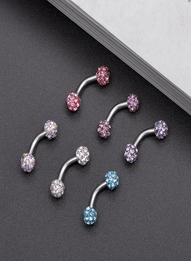 Tornito 6PCS 14G Short Bar Stainless Steel Belly Button Rings 6mm Bar Navel Rings for Women Barbell Dangle Body Piercing Jewelry - Image 3