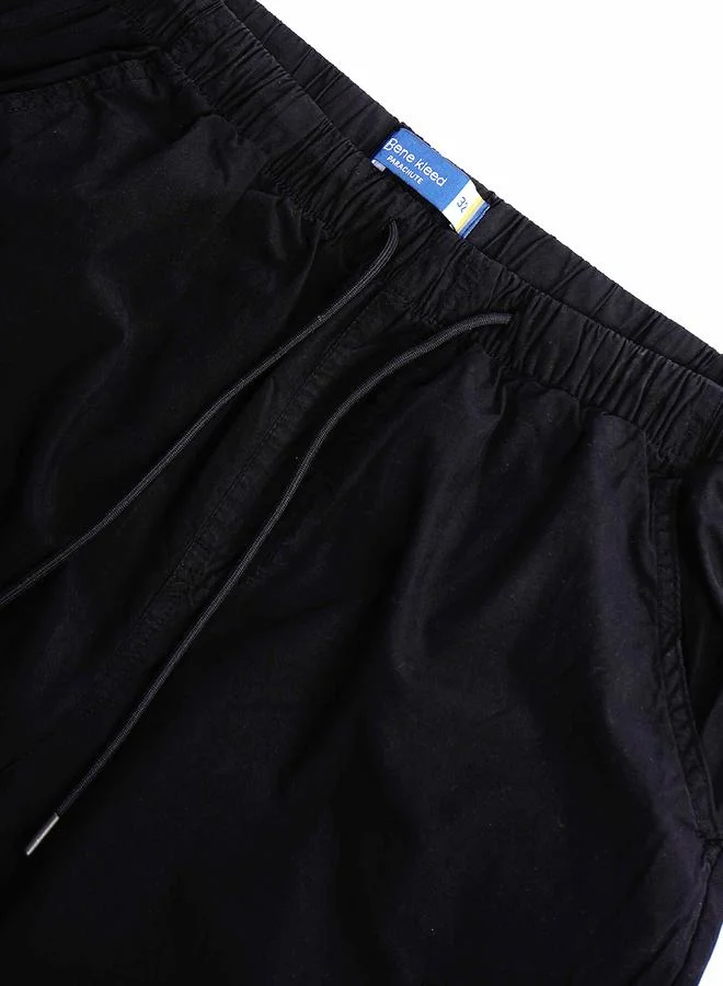 Styli Men Black Parachute Fit Cargo Trousers By Bene Kleed