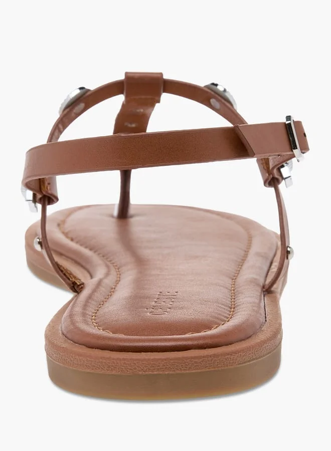Celeste Women's Strappy Thong Sandals with Buckle Closure