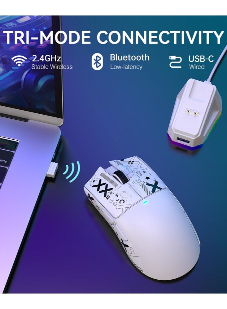 Attack Shark X11 Tri-mode Bluetooth Wireless Gaming Mouse with with Magnetic Charging Dock, Lightweight Anti Slip Mouse, PixArt PAW3311 Sensor, 22K DPI, BT/2.4Ghz/Wired, for PC/MAC - Image 4