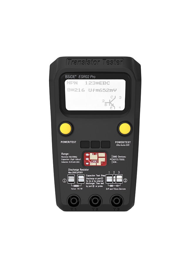 ESR02 Pro Transistor Tester Multifunctional Digital Tester Diode Triode Resistor Capacitance Inductance MOSFET NPN PNP Triac MOS Detector
