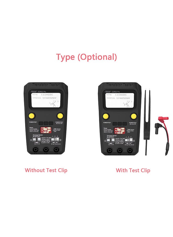 ESR02 Pro Transistor Tester Multifunctional Digital Tester Diode Triode Resistor Capacitance Inductance MOSFET NPN PNP Triac MOS Detector