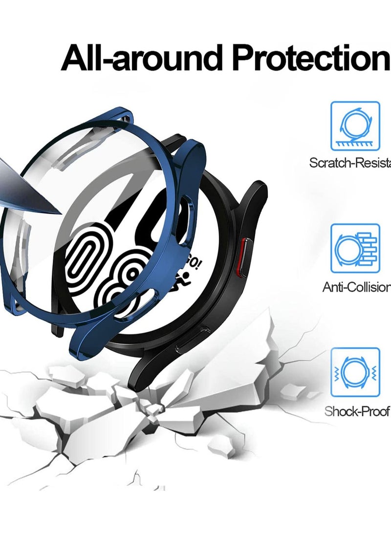 Case for Galaxy Watch 4 44mm with Screen Protector 3 Pack Soft TPU Slim Fit Full Ultra Thin Scratch Resistant Bumper Simplicity Protective Cover Samsung Accessories - Image 2