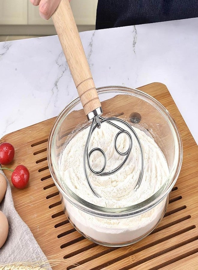 PIHARVA Danish Dough Whisk – Stainless Steel Bread Dough Mixer with Ergonomic Wooden Handle | Handheld Dough Mixing Tool for Bread, Pizza, Cookies, Pastry & Baking - Image 5