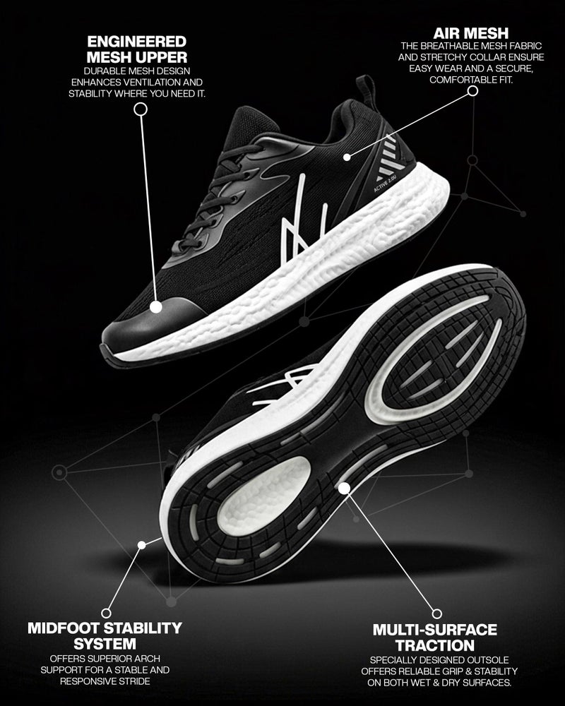 NY Threads Men's Running Shoes Comfortable and Lightweight Casual Sneakers, Black/White, 8.5 Medium US - Image 4