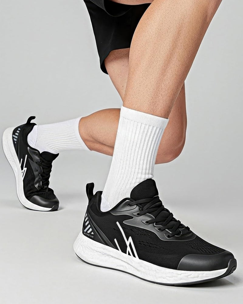 NY Threads Men's Running Shoes Comfortable and Lightweight Casual Sneakers, Black/White, 8.5 Medium US - Image 5