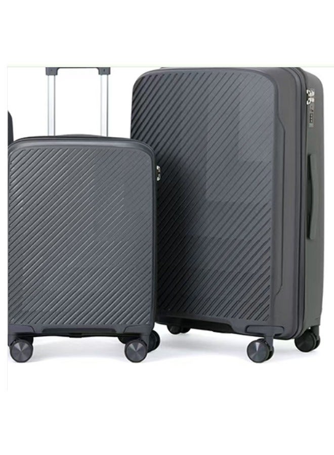 NKX Premium Hard Shell Luggage Set Durable Aluminum Alloy Travel Suitcases 3 Piece Set Grey 20*24*28 Inches - Image 2