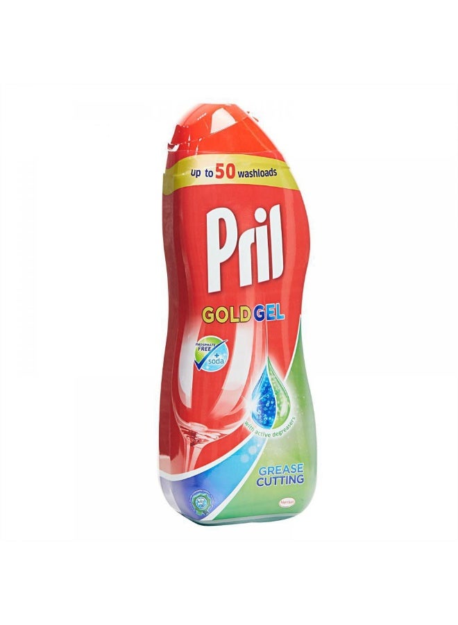 Pril All In 1 Gold Gel Dishwasher Detergent 1L – Pack of 3 | Powerful Grease Cutting, Sparkling Clean, Long‑Lasting Value - Image 1