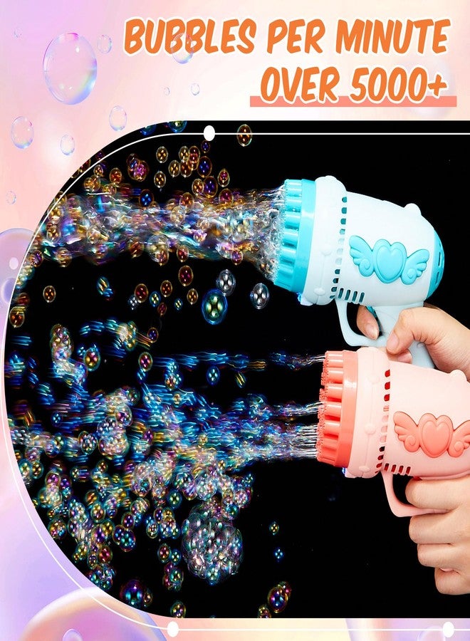 ShinyRelief 4 Pack Wedding Bubble Guns 32 Holes with Light, Bottles Solution, Romantic Bubble Maker for Outdoor Ceremony, Wedding Party Favors, Photo Props, Reception Entertainment (Green and Pink) - Image 3