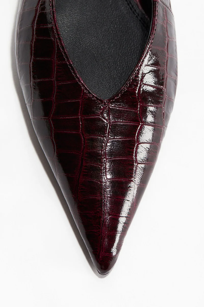 اتش اند ام حذاء جلدي بشريط خلفي