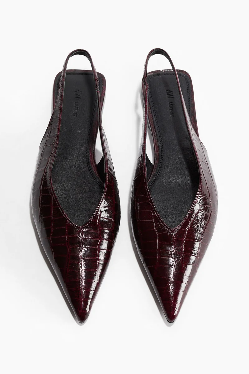 اتش اند ام حذاء جلدي بشريط خلفي