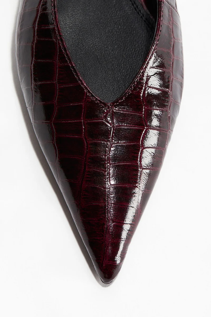 اتش اند ام حذاء جلدي بشريط خلفي