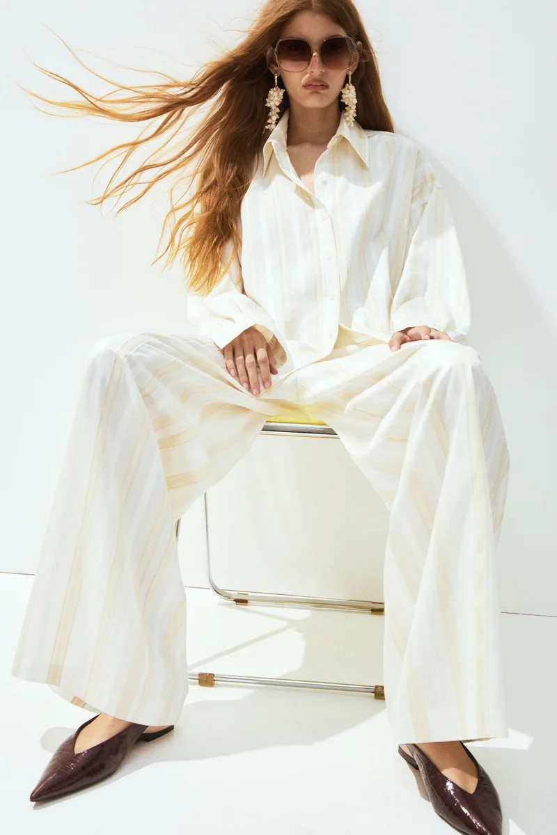 اتش اند ام حذاء جلدي بشريط خلفي