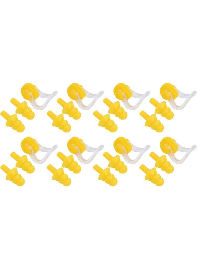 klarako 8 Sets Waterproof Swimming Soft Silicone Nose Clip Earplugs Diving Protective Supplies - Image 1