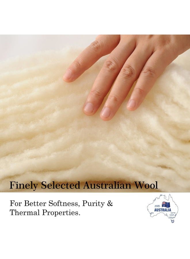 CUDDLE DREAMS Wool Comforter Duvet Insert, 100% Australian Wool Filling with Soft Noiseless Cotton Shell, Natural Warmth (Heavyweight for Winter, King) - Image 4