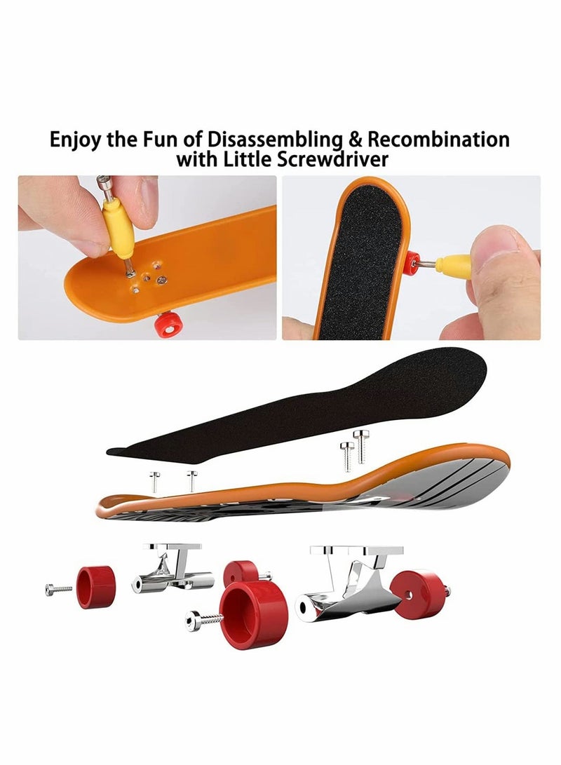 KASTWAVE مجموعة تجميع شخصية مز skateboarding مصغرة، لوحة شاحنة حديقة التزلج فتى طفل أطفال، هدايا للأطفال ألعاب أطفال تزلج بالأصابع، هدايا حفلة، هدايا مبتكرة عيد ميلاد، مجموعة بداية سكوتر مصغرة (3 قطع) - Image 2
