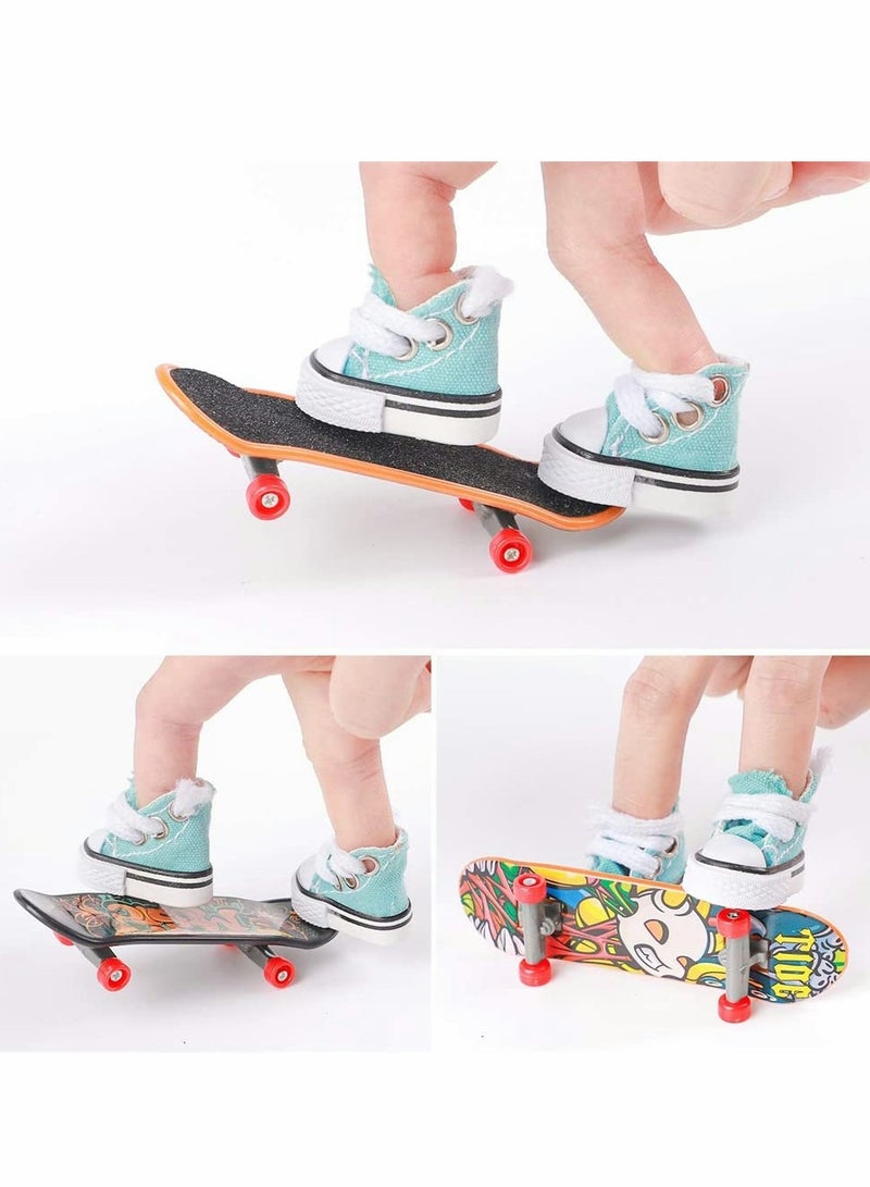 KASTWAVE مجموعة تجميع شخصية مز skateboarding مصغرة، لوحة شاحنة حديقة التزلج فتى طفل أطفال، هدايا للأطفال ألعاب أطفال تزلج بالأصابع، هدايا حفلة، هدايا مبتكرة عيد ميلاد، مجموعة بداية سكوتر مصغرة (3 قطع) - Image 3