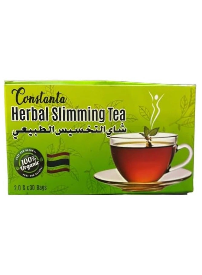 CONSTANTA Organic Herbal Slimming Tea Blend with Wild Sickle Senna and Green Tea for Natural Weight Loss and Appetite Control, 30 Tea Bags - Image 1