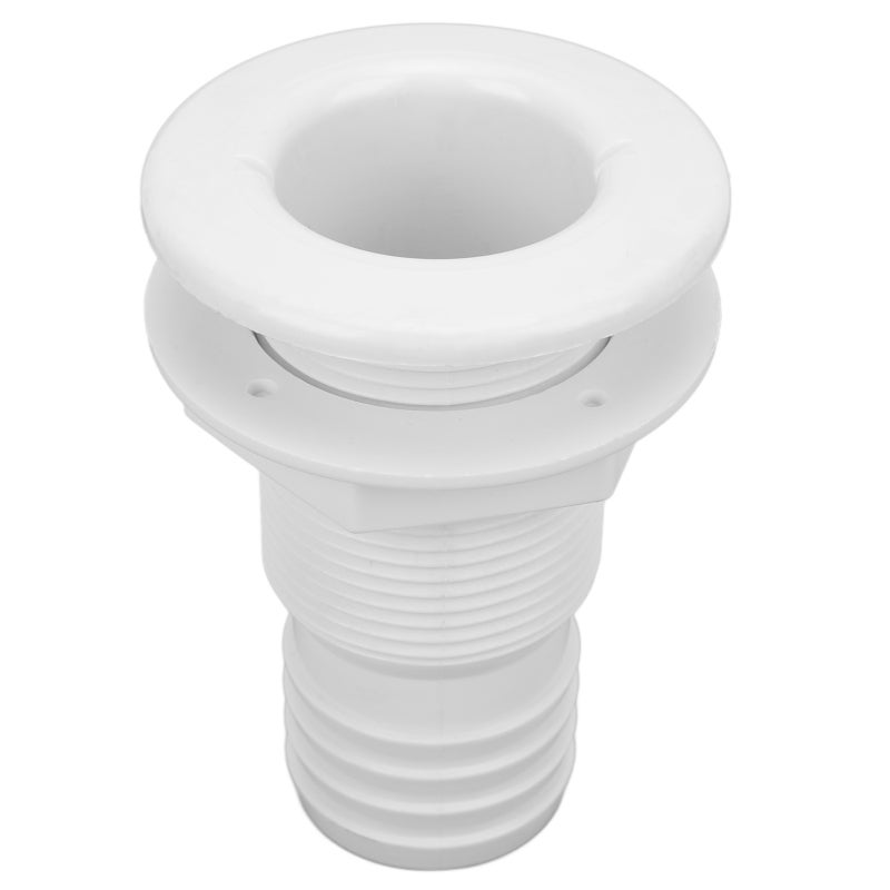 Marine Through Hull Fitting: ABS Plastic, Rugged Impact Resistant - Easy Tool-Free Installation Marine Drain Outlet for Onboard Boat Plumbing Systems - Image 1