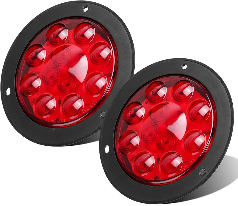 Partsam 2PCS 4" Red LED Stop Turn Tail Brake Light - Image 1
