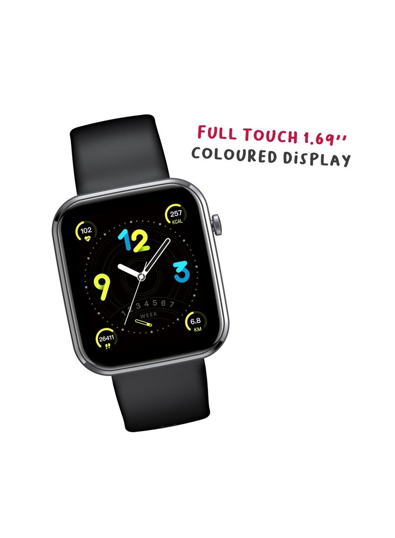 سيلي 1.69" Full Touch Large Color Display Trainer Smartwatch With IP67 Certification,Water & Dust Resistant,Gym Sports Mode,Long Battery Life,Messages Alerts,Heart Rate,Sleep Tracker For Unisex. - Image 1